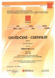 Certifikát CosmoSOL